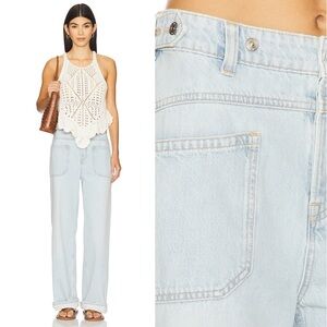Free People Light Wash Wide Leg Jeans